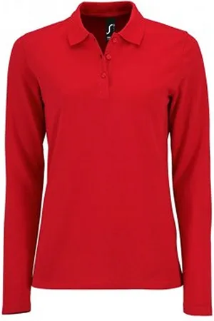 AWDis SOLS Dames/dames Perfecte Lange Mouw Pique Polo Shirt