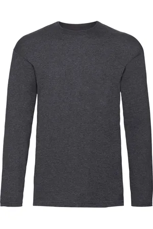 Fruit Of The Loom Heren Valuegewicht T-shirt met ronde hals en lange mouwen