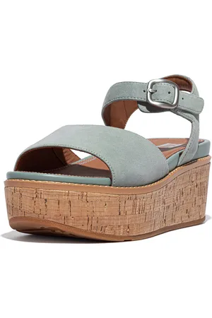 FitFlop Eloise Cork-Wrap Suede Back-Strap Wedge Sandals
