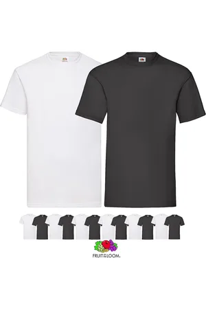 Fruit Of The Loom 12 pack Witte & Zwarte shirts Ronde hals maat XXXXL (4XL) Valueweight