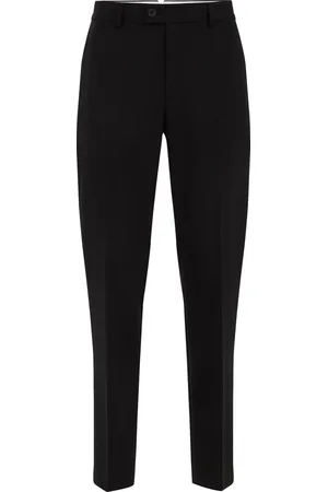 Van gils Heren Premium slim fit pantalon van wolmix met structuur