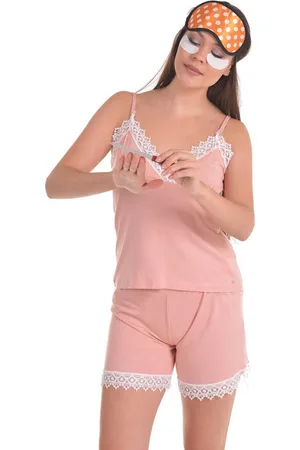 Merkloos Dames Katoen Pyjama | 4-delige set | Katoen nachtkleding | Katoen nachthemd | Elegant Katoen Ochtendjas | Cadeau voor dames | kleur: | maat: XL