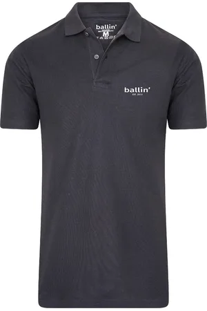 Ballin Heren Polo SS met Est. 2013 Basic Polo Print - Grijs