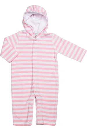 Snapper Rock Romper Baby lange mouwen Badstof Gestreept - Lichtroze