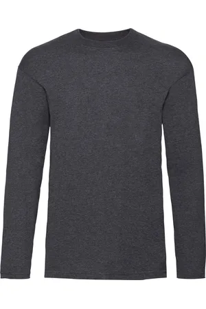 Fruit Of The Loom Heren Valuegewicht T-shirt met ronde hals en lange mouwen