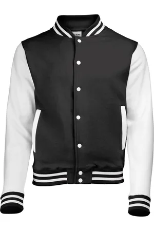 AWDis College jacket, Jet Black/White