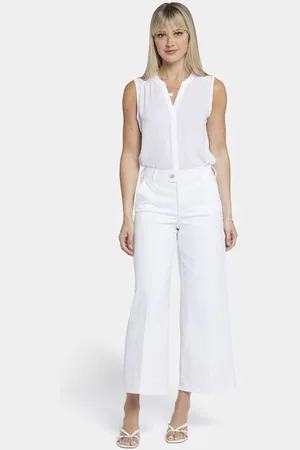 NYDJ Mona Wide Leg Broek Enkel Jeans Met Hoge Taille