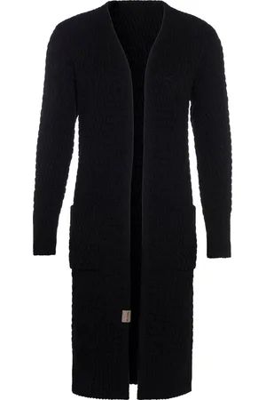 Knit Factory Jaida Lang Gebreid Dames Vest - Grof gebreid damesvest - Cardigan voor de herfst en winter - Lang vest tot over de knie - - 36/38 - Met steekzakken