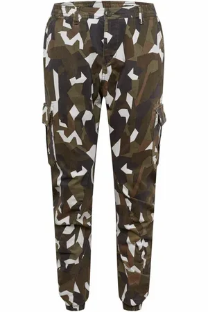 Urban classics Geometric Camo Cargobroek - Taille, 30 inch - /Wit