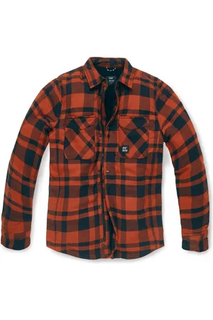 Vintage industries Holzfäller-Jacke Darwin Shirt-Jacket Orange Check-M