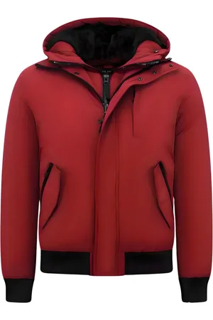 Enos Jassen Heren Winter Capuchon - Gewatteerde Jassen - 7015 - Rode Jas