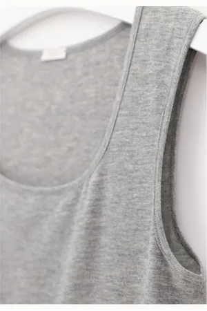 Oroblu Dames Perfect Line Cashmere Tank Top Grey Melange