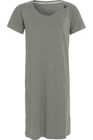 Knit Factory Lily Jurk - Dames midi-jurk met ronde hals - Rechte jurk - Korte mouwen - Jurk voor het voorjaar en de zomer - - L
