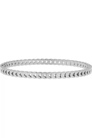 essentialistics Bangle armband uitsneden in het midden - Zilverkleur - Stainless steel (verkleurt niet) - Kliksluiting