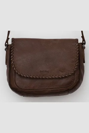 Bag2Bag Leren schoudertasje, donkerbruin - , model Sylte