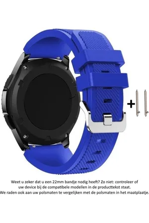 Merkloos Blauw Siliconen Bandje voor bepaalde 22mm smartwatches van verschillende bekende merken (zie lijst met compatibele modellen in producttekst)