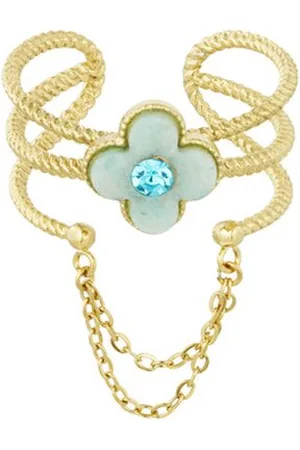 Bijoutheek Ring (Sieraad) klaver with chain
