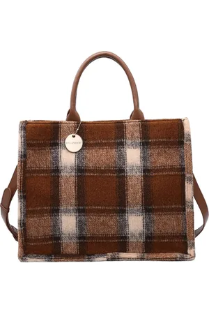 Merkloos Kassandra & Co - handtas/shopper - check print - brushed