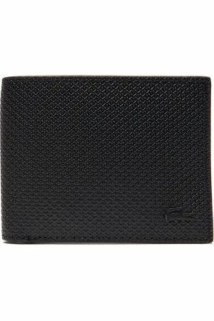 Lacoste Chantaco small billfold + ID slot heren piquéleer - zwart