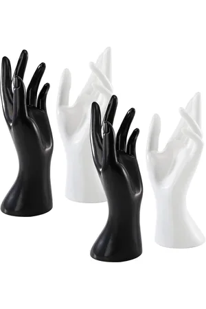 Merkloos Vrouwelijke Mannequin Hand Ring Display Stand Organizer Armband Bangle Ketting Houder Handketting - Wit & Zwart Rechterhanden