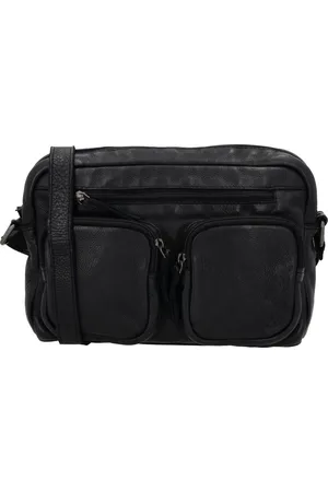 Hide & Stitches Paint Rock Crossbody Schoudertas met Handige Ritsvakken - - 100% Leer