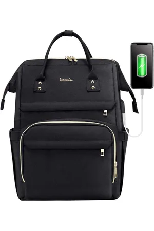 Merkloos Laptoprugzak voor Dames 15,6 inch Waterdicht Schoolrugzak met USB-Oplaadaansluiting voor Reizen en Universiteit Zwart Rugzak