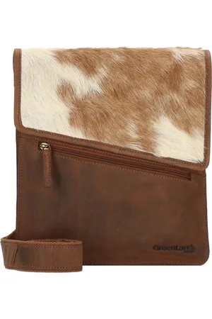 Greenland Natuurlijke combinatie leren schoudertas 26 cm