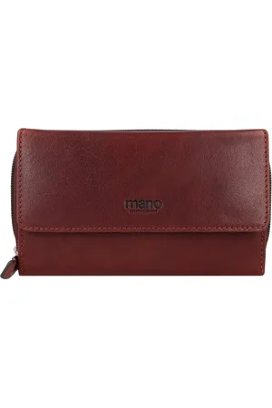Mano Leren Portemonnee Don Simon Long Zip Wallet Large Bruine