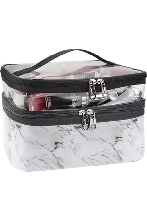 Fashion Favorite Toilettas - Make up Tas Marble/ | Kunstleer / Polyester | 23,5 x 16,5 x 14 cm