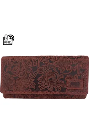 ARRIGO BELLO Bloemenprint Portemonnee Dames Leren Portefeuille