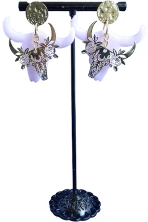 2 Love It Buffel Gold - Oorbellen - Statement oorbellen - Polymeerklei - Stainless steel - Lichtgewicht - 4.2 x 3 - - Goudkleurig