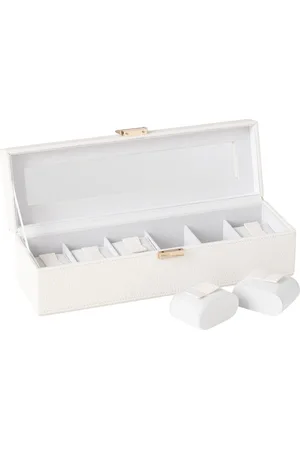 J-line Horlogedoos 6 Compartimenten Kunstleder - 34x10.5x10cm