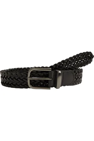 WE Fashion Heren leren riem met gevlochten patroon