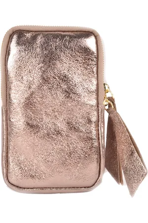 Merkloos Lederen metallic telefoontasje Evi - - made in Italy