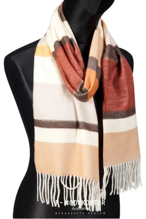P-Modekontor Winter Sjaal Dames Sjaal Multi Bruin-Beige