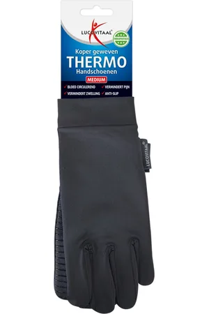 Lucovitaal Ultradunne koper geweven thermo handschoenen maat m
