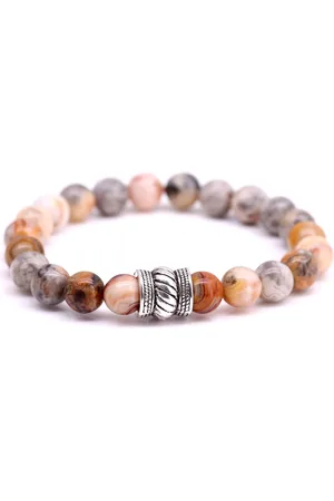 FortunaBeads – Bali Crazy Agaat – Kralen Armband Heren – – 22cm