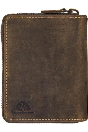 Merkloos Zipper Wallet Brown - Eén maat muntenportemonnee met rits
