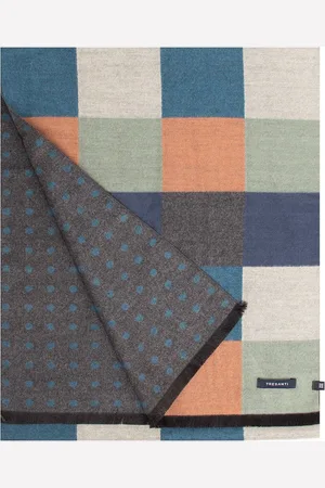 Tresanti | STEVENS | Dubbelzijdige viscose sjaal met blokjesmotief |