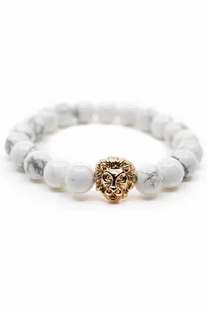 Spiru Edelsteen Armband Howliet met Leeuwtje