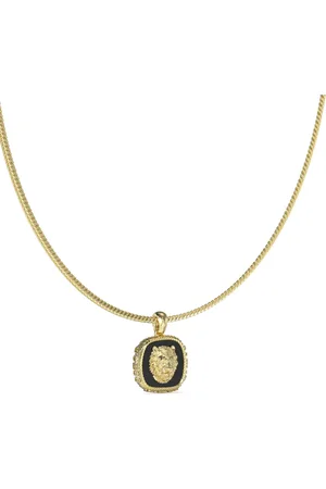 Guess Heren heren stalen goldplated collier LION KING - Ketting - Staal - Goudkleurig - 53 cm
