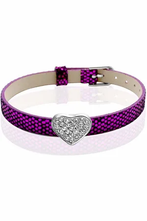 Montebello Armband Akoi PB - Dames - PU leer - Bedel - Hart - Zirkonia - 20.5 cm