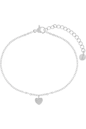 essentialistics Armband textuur hartje Zilver