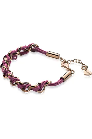 ZinZi Zilveren jasseron armband rosé verguld rozepaars koord 18,5-21cm ZIA1035RP
