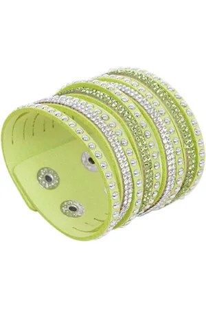 Fako Bijoux® Armband - Breed - Strass - Lichtgroen