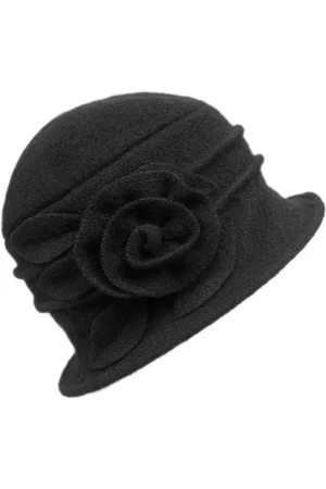 Merkloos MOSEN-Warme wintermutsen voor dames - retro wollen mutsen - winter wollen mutsen voor dames met bloemendecoraties - elegante hoeden van topkwaliteit