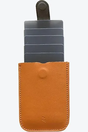 DAX Lederen uitschuifbare creditcardhouder - cardprotector - kaarthouder - pasjeshouder portemonnee - Bruin Leer