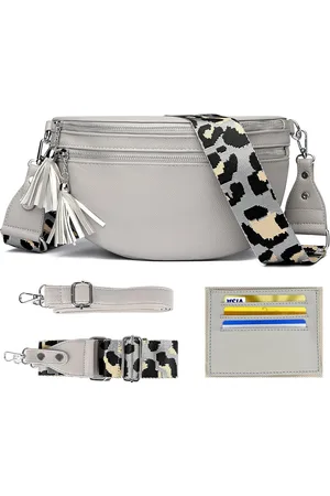 Merkloos Stijlvolle heuptas dames grote schoudertas dames brede riem 5 cm met creditcardvak en 2 schouderriemen zwart, As, schoudertassen