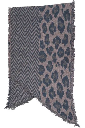 DIelay Zachte Sjaal met Panterprint - 190x60 cm - en Bruin