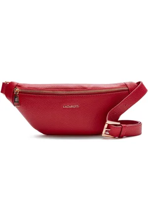 Lazarotti Leren Gordeltas Schoudertas Bologna Leather Belt Bag Rood